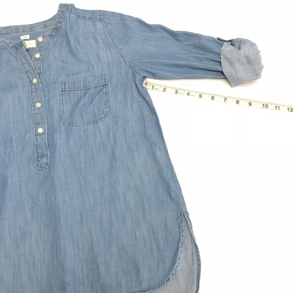 LOFT Chambray 'The Softened' 1/2 Button Front Top - Picture 5 of 8